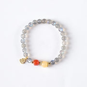 Buddha Stones Natural Moonstone Lotus Love Charming Bracelet - image 12