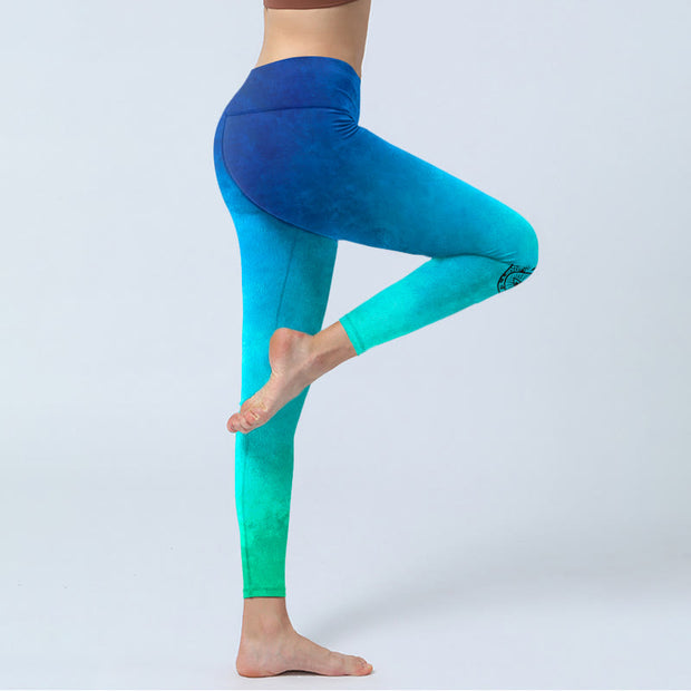Buddha Stones Hamsa Hand Pattern Print Gym Leggings Women's Yoga Pants - image 4