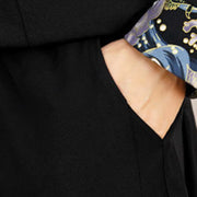 Buddha Stones 2Pcs Tang Suit Frog-Button Men's Waves Long Sleeve Shirt Pants Clothing Set - image 21