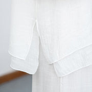 Buddha Stones 2Pcs White Long Sleeve V-Neck Shirt Wide Leg Pants Meditation Women's Set - image 14