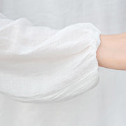 Buddha Stones 2Pcs White Long Sleeve V-Neck Shirt Wide Leg Pants Meditation Women's Set - image 11