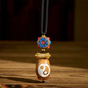 FREE Today: Power Blessing Tibetan Yin Yang Bagua Design Nine-eye Dzi Agate Necklace Pendant - image 1