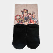 Buddha Stones Casual God Of Wealth Ruyi Handle Micro Crew Men Women Unisex Socks - image 11