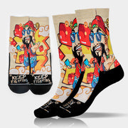 Buddha Stones Casual God Of Wealth Red Envelopes Ingot Micro Crew Men Women Unisex Socks - PapayaWhip - M-L(US 7.5-12，EU 40-45，UK/AU 7-11.5，AISA 25.5-28.5cm) - image 6