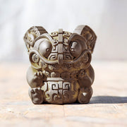 Buddha Stones Handmade Gold Swallowing Beast Iron Powder Rust Cast Resin Statue Home Decoration - image 10
