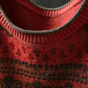 Buddha Stones Fall Plant Floral Pattern Crew Neck Long Sleeve Women's Cotton Sweater With Pocket - image 6