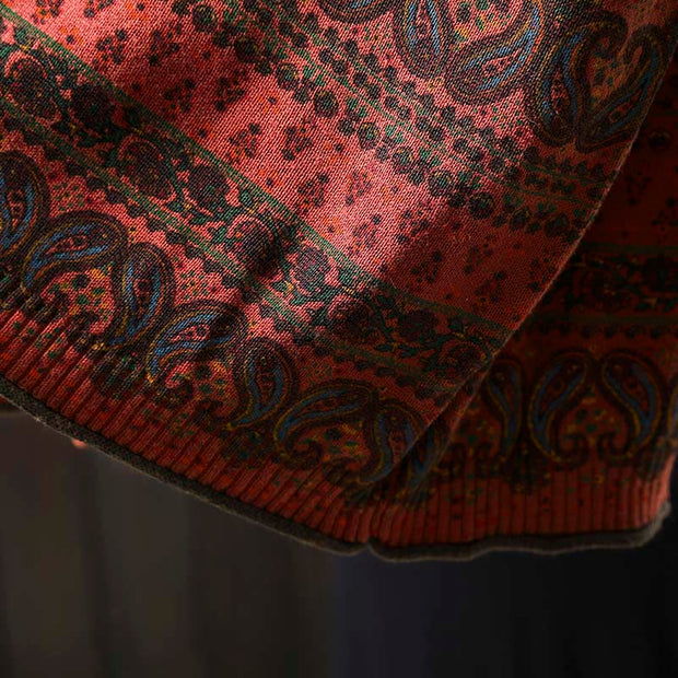 Buddha Stones Fall Plant Floral Pattern Crew Neck Long Sleeve Women's Cotton Sweater With Pocket - image 11