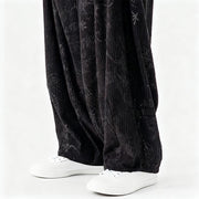 Buddha Stones Winter Dragon Phoenix Pattern Cotton Corduroy Men's Harem Pants With Pockets - image 41