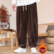 Buddha Stones Winter Pure Color Cotton Men's Harem Thickened Fleece-lined Pants With Pockets - SaddleBrown(Fleece-lined) - US/UK/AU46，EU56 (5XL) - image 29