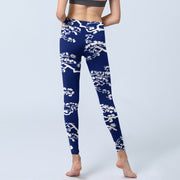 Buddha Stones Pine Tree Silhouette Pattern Print Gym Leggings Women's Yoga Pants - image 6