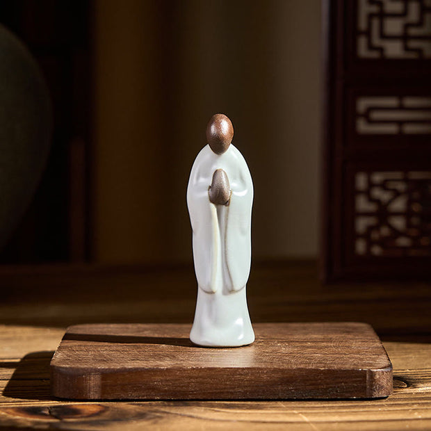 Buddha Stones Meditation Monk Ceramic Statue Serenity Home Decoration - image 3