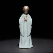 Buddha Stones Meditation Monk Ceramic Statue Serenity Home Decoration - Gray Contemplation 3*3*9.5cm - image 8