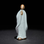Buddha Stones Meditation Monk Ceramic Statue Serenity Home Decoration - Gray Meditation 3.5*2*7cm - image 17