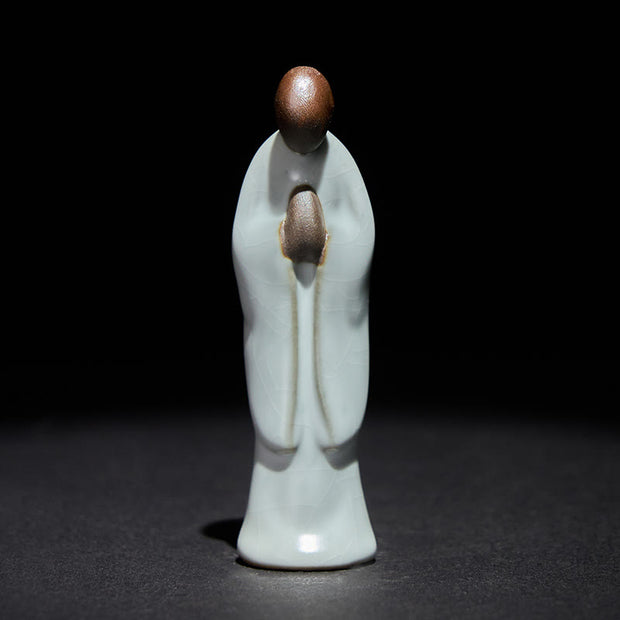 Buddha Stones Meditation Monk Ceramic Statue Serenity Home Decoration - image 1