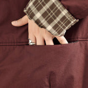 Buddha Stones Plaid Hoodie Pattern Women's Long Sleeve Cotton Thickened Jacket With Pockets - image 10