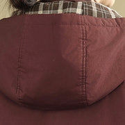 Buddha Stones Plaid Hoodie Pattern Women's Long Sleeve Cotton Thickened Jacket With Pockets - image 11