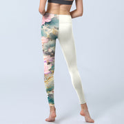 Buddha Stones Lotus Petals Leaves Pattern Print Gym Leggings Women's Yoga Pants - image 6