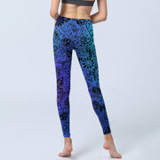 Buddha Stones Flowers And Leaves Pattern Print Gym Leggings Women's Yoga Pants - image 6