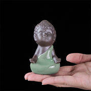 Buddha Stones Prayer Meditation Resting Monk Ceramic Statue Serenity Home Decoration - image 15