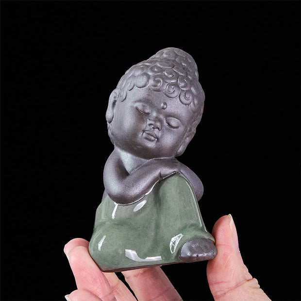 Buddha Stones Prayer Meditation Resting Monk Ceramic Statue Serenity Home Decoration - image 38