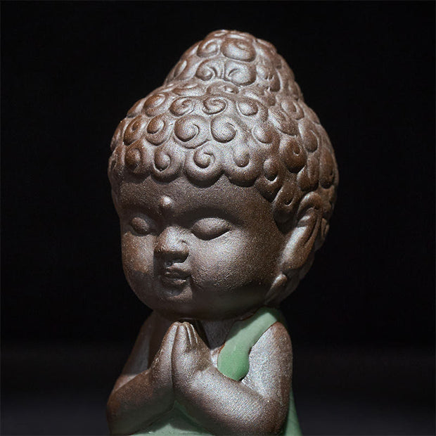 Buddha Stones Prayer Meditation Resting Monk Ceramic Statue Serenity Home Decoration - image 7