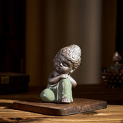 Buddha Stones Prayer Meditation Resting Monk Ceramic Statue Serenity Home Decoration - image 36