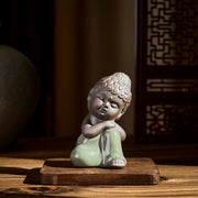 Buddha Stones Prayer Meditation Resting Monk Ceramic Statue Serenity Home Decoration - image 35