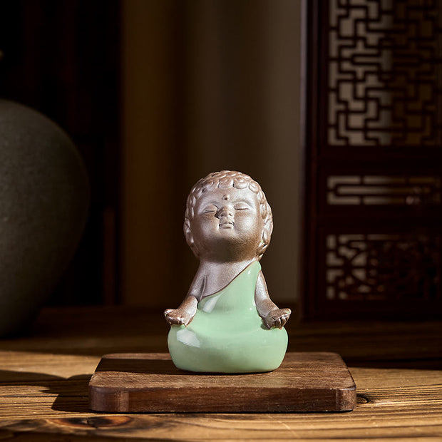 Buddha Stones Prayer Meditation Resting Monk Ceramic Statue Serenity Home Decoration - image 13