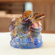 Buddha Stones Feng Shui Frog Coins Handmade Liuli Crystal Art Piece Wealth Home Office Decoration - image 2