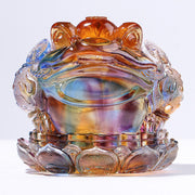 Buddha Stones Feng Shui Frog Coins Handmade Liuli Crystal Art Piece Wealth Home Office Decoration - image 7