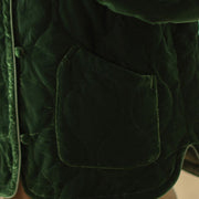 Buddha Stones Diamond Pattern Short Style Women's Long Sleeve Thickened Jacket With Pockets - image 7