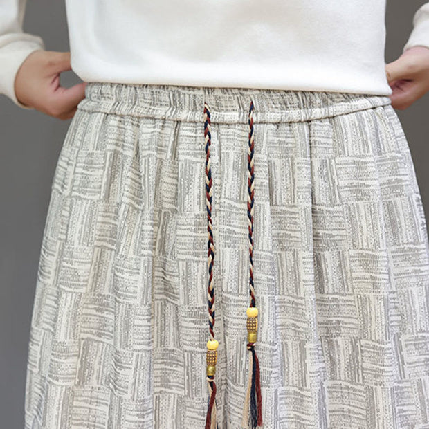 Buddha Stones Fall Jacquard Plaid Pattern Cotton Corduroy Men's Harem Pants With Pockets - image 19