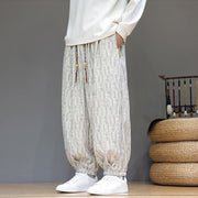 Buddha Stones Fall Jacquard Plaid Pattern Cotton Corduroy Men's Harem Pants With Pockets - image 12