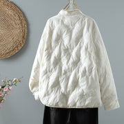 Buddha Stones Floral Frog-Button Stand Collar Women's Long Sleeve Cotton Thick Jacket With Pockets - image 1