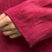 Buddha Stones Frog-Button Long Sleeve Cotton Jacquard Women's Shirt Pants With Pockets - image 12