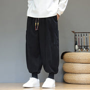 Buddha Stones Spring Solid Color Men's Ankle-Length Cotton Pants With Pockets - image 25