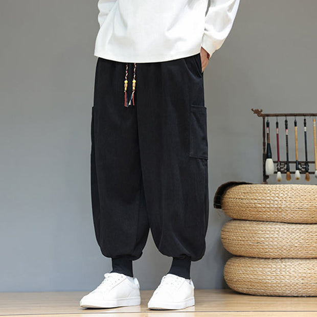 Buddha Stones Spring Solid Color Men's Ankle-Length Cotton Pants With Pockets - image 25