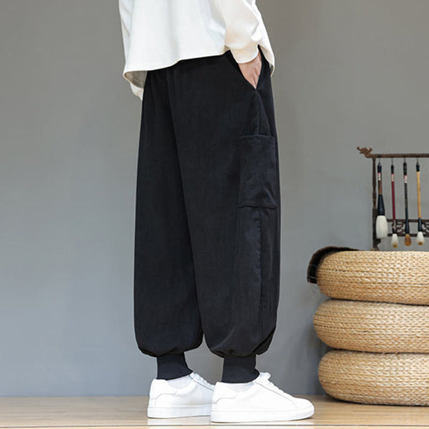 Buddha Stones Spring Solid Color Men's Ankle-Length Cotton Pants With Pockets - image 27