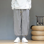 Buddha Stones Spring Solid Color Men's Ankle-Length Cotton Pants With Pockets - image 11