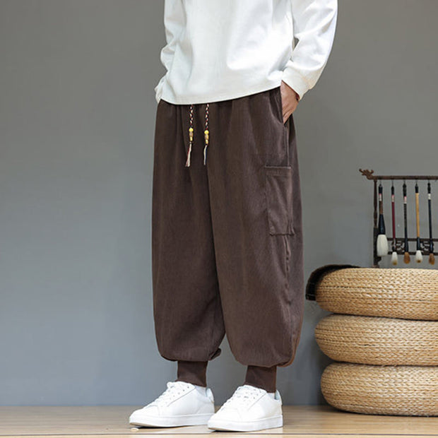 Buddha Stones Spring Solid Color Men's Ankle-Length Cotton Pants With Pockets - image 31