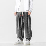 Buddha Stones Plain Drawstring Elastic Cuffs Design Men's Cotton Pants With Pockets - image 8