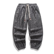Buddha Stones Plain Drawstring Elastic Cuffs Design Men's Cotton Pants With Pockets - DimGray - US/UK/AU46，EU56 (5XL) - image 7