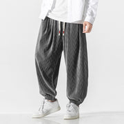 Buddha Stones Plain Drawstring Elastic Cuffs Design Men's Cotton Pants With Pockets - image 15