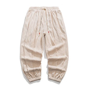Buddha Stones Plain Drawstring Elastic Cuffs Design Men's Cotton Pants With Pockets - AntiqueWhite - US/UK/AU46，EU56 (5XL) - image 20