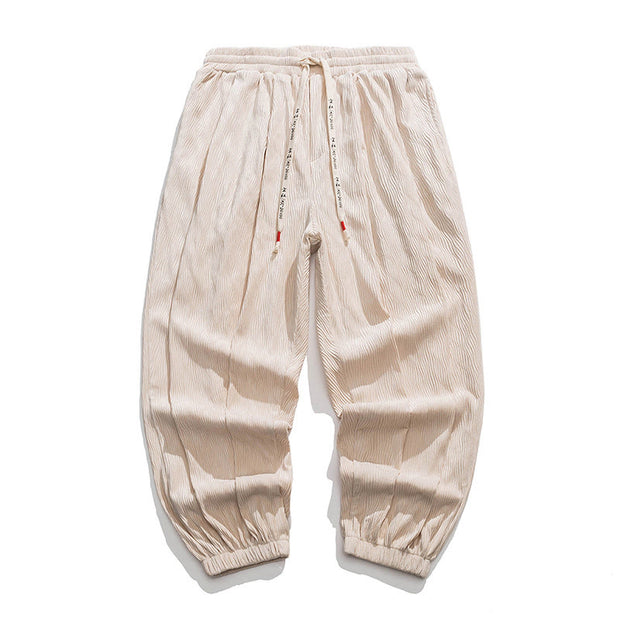 Buddha Stones Plain Drawstring Elastic Cuffs Design Men's Cotton Pants With Pockets - AntiqueWhite - US/UK/AU46，EU56 (5XL) - image 20