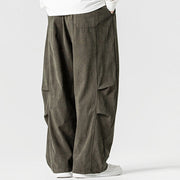 Buddha Stones Winter Drawstring Corduroy Cotton Men's Wide Leg Pants With Pockets - image 27