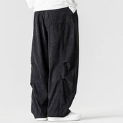 Buddha Stones Winter Drawstring Corduroy Cotton Men's Wide Leg Pants With Pockets - image 31