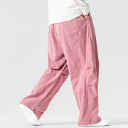 Buddha Stones Winter Drawstring Corduroy Cotton Men's Wide Leg Pants With Pockets - image 10