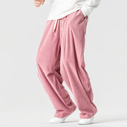 Buddha Stones Winter Drawstring Corduroy Cotton Men's Wide Leg Pants With Pockets - image 12