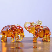 Buddha Stones Yellow Liuli Crystal Elephant Trunk Up Down Design Strength Home Decoration - image 6